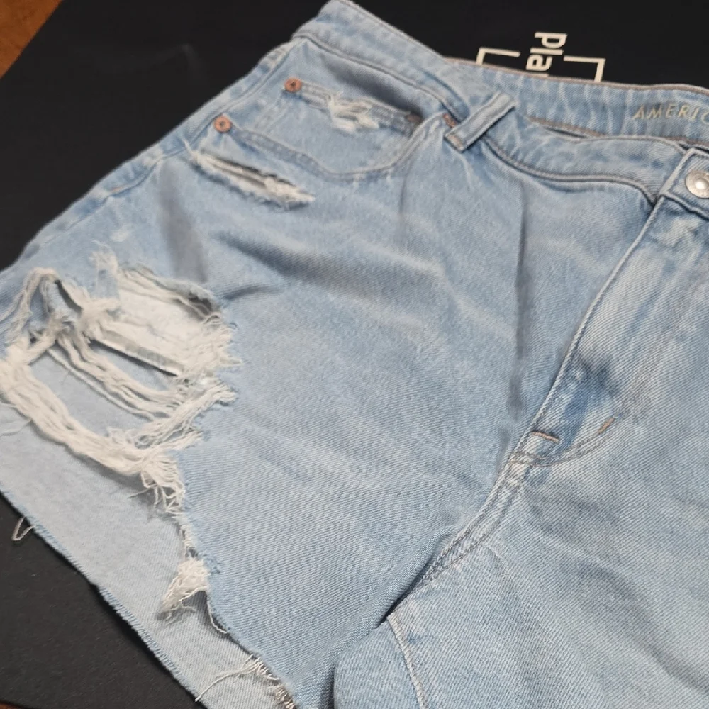 American Eagle‎ Outfitters Light Blue Ripped Jean Shorts 18w Nwt